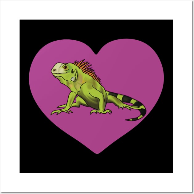 Iguana Heart for Iguana Lovers, Purple Wall Art by Mochi Merch